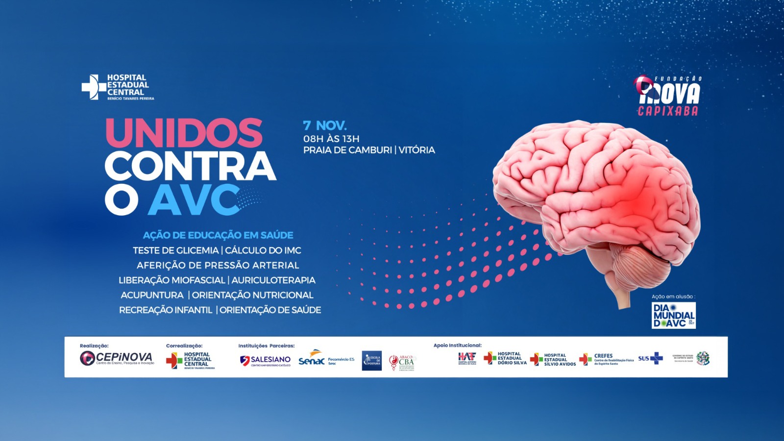 Fundação iNOVA Capixaba leva experiência no atendimento ao AVC para ação gratuita na Orla de Camburi